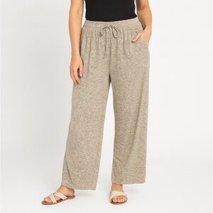 Agnes & Dora Super Soft Gray Hacci Fabric Wide Leg Lounge Pants, Size 3X